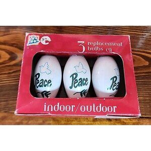 Vtg 1996 Christmas “Peace” & Doves 7 watt Replacement Bulbs 3 Per Pk See Pics